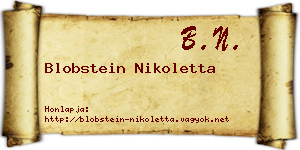 Blobstein Nikoletta névjegykártya